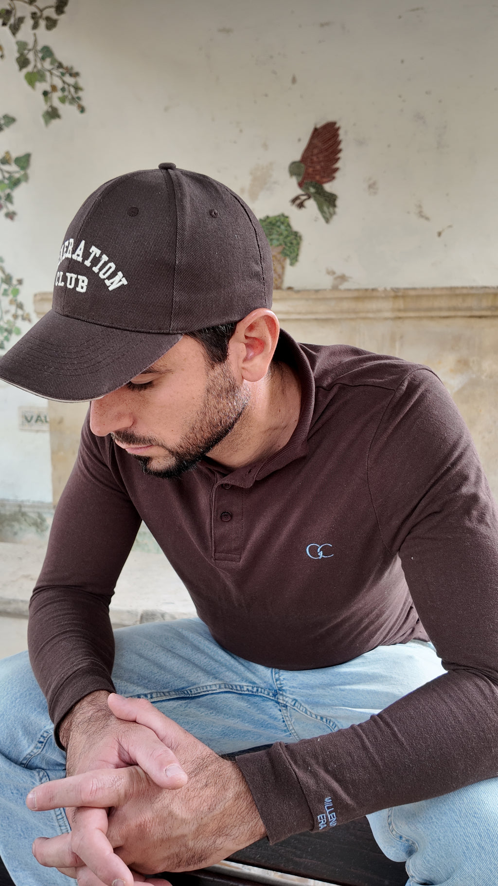 Polo manches longues Chocolat & Bleu – Génération Club