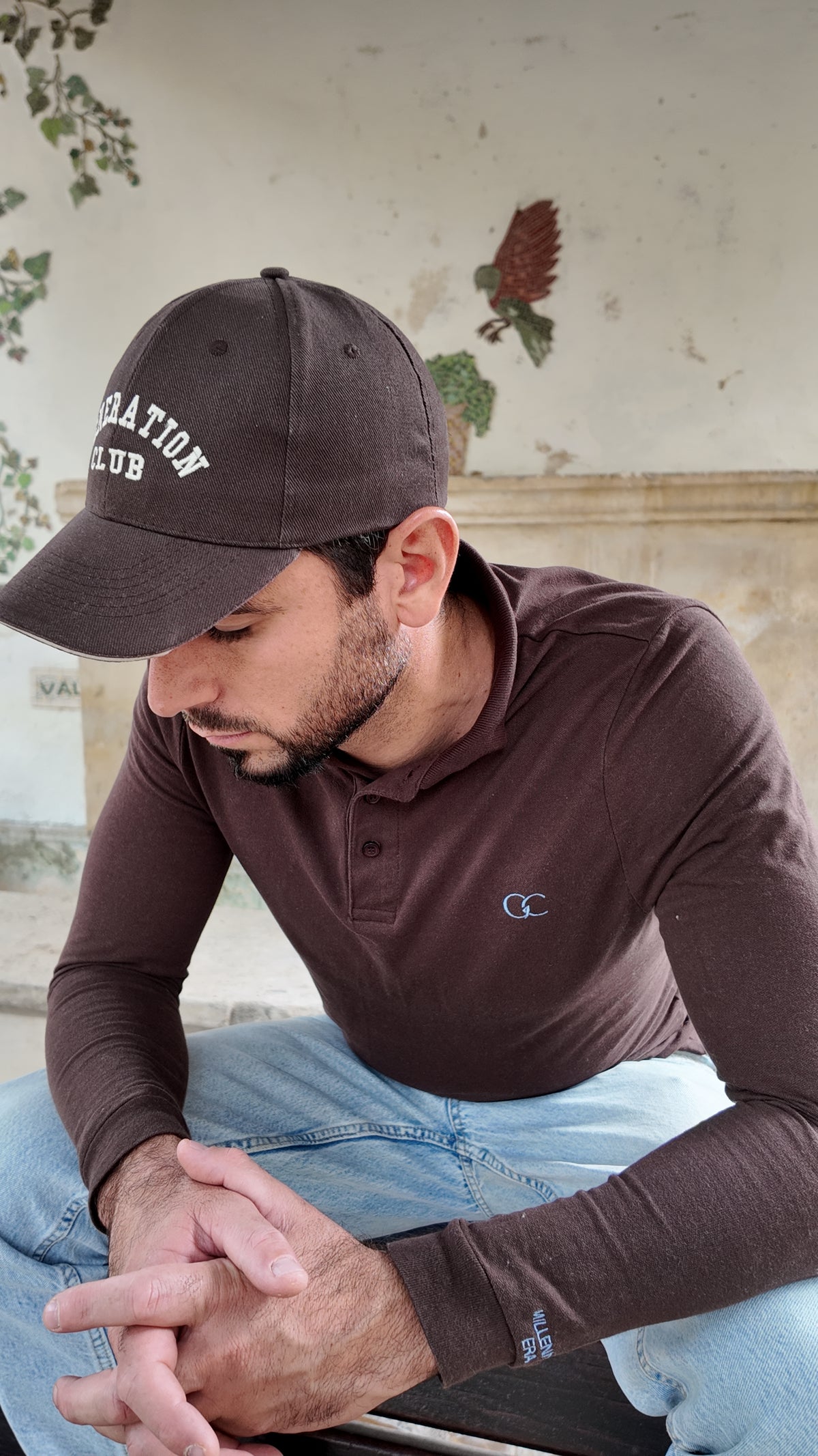 Polo manches longues Chocolat & Bleu – Génération Club